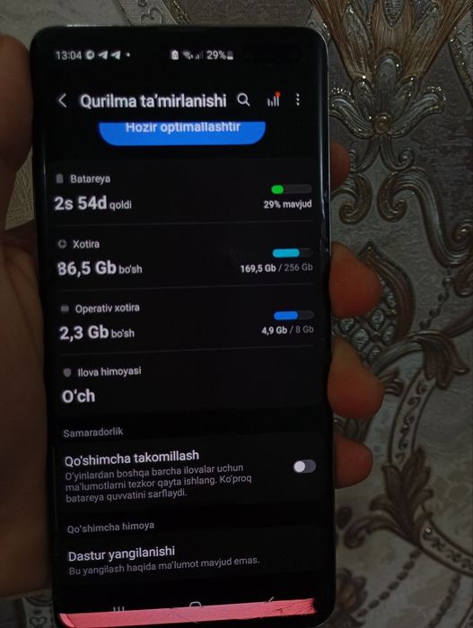 Samsung galaxy S10 plus 5G
Samsung Galaxy S10+Plus 5G
Joyi : 256 GB
O