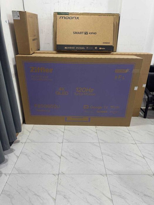 Телевизор ZIFFLER 85 4K QLED 120Hz GoogleTV  голосовое управления есть