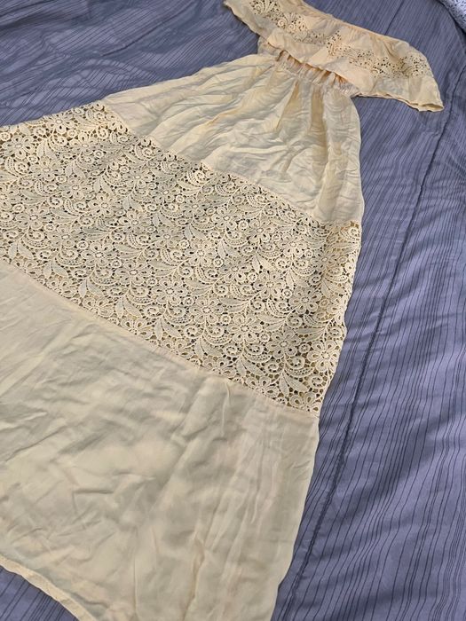 Ежедневна жълта дълга рокля