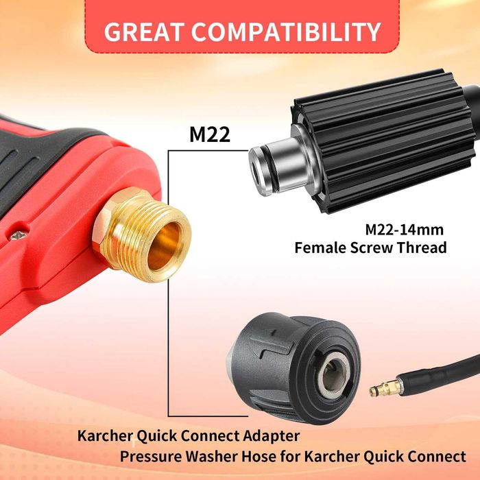 Пистолет за водоструйка Karcher с 5 дюзи и конектор за маркуч 1/4