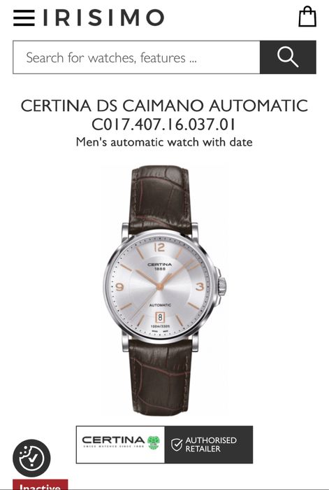 Часы Certina DS Caimano Automati
