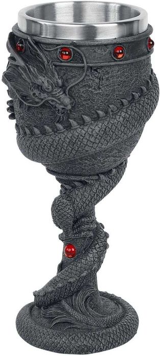 Set 2 pocale decorative - Night Black Wolf Face / Dragon Spiral
