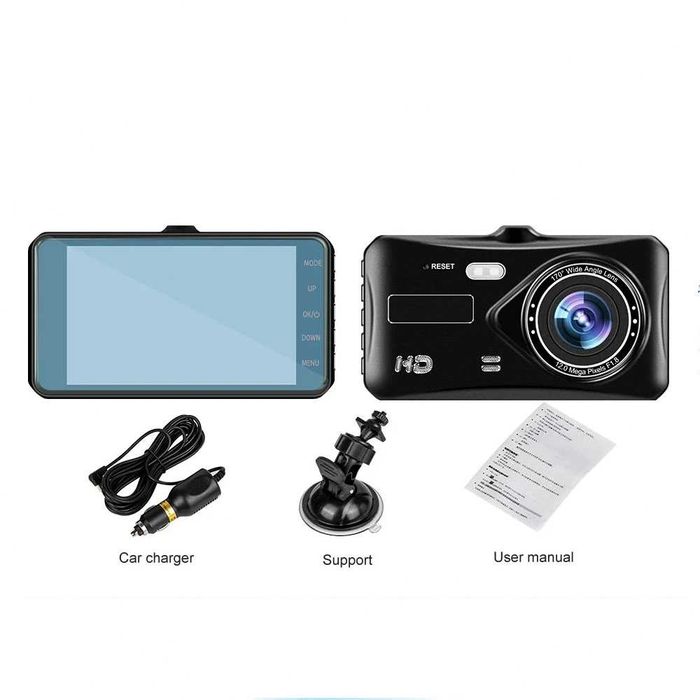 Видеорегистратор TOUCHSCREEN 1080P 4.3" дисплей и 5 MP + задно виждане