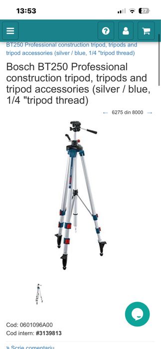 Trepied  Bosch BT 250-Sigilat (am si Nivele laser)