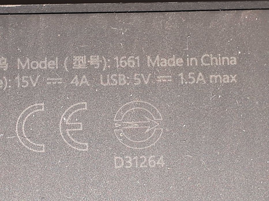 Dock Microsoft Surface Pro 1661 cu incarcator de 90W 15V 6A