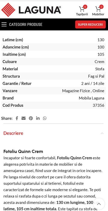 Fotoliu Laguna Quinn NOU