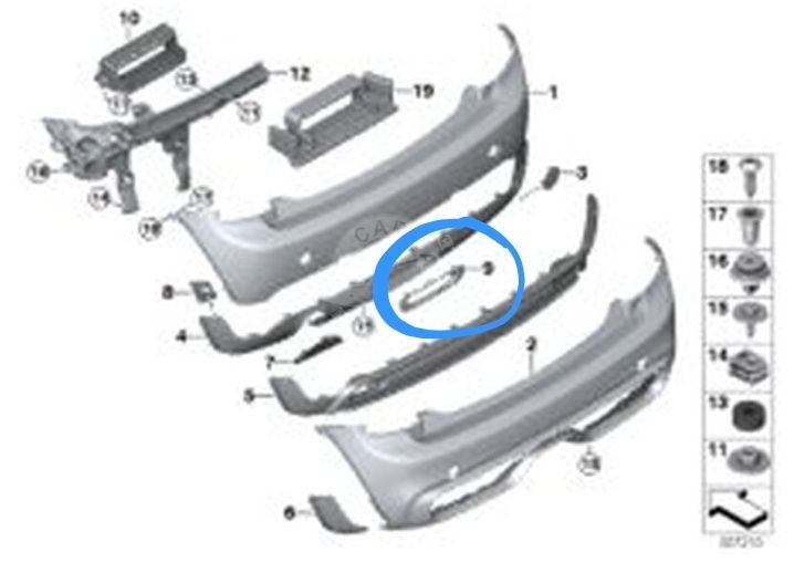 Ornament crom lampa stop bara spate Mini Cooper r55 r56 r67