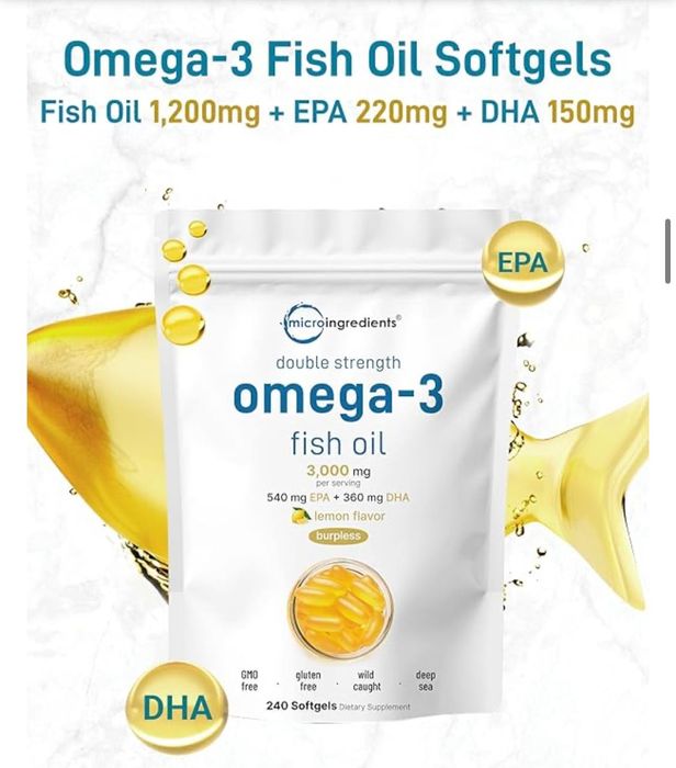 Omega 3,3000 mg,DHA + EPA,240 softgel,омега,omega, Sifatli Va barakali