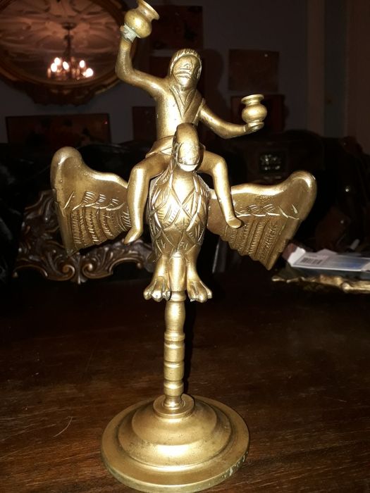 Statuie bronz,vintage, cu tematica interesanta, din colectia proprie!