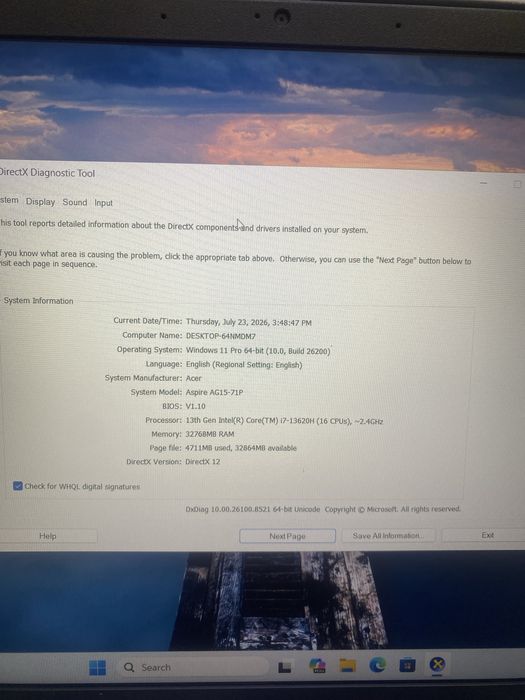 Amanet Next Generation/ Laptop Acer Aspire