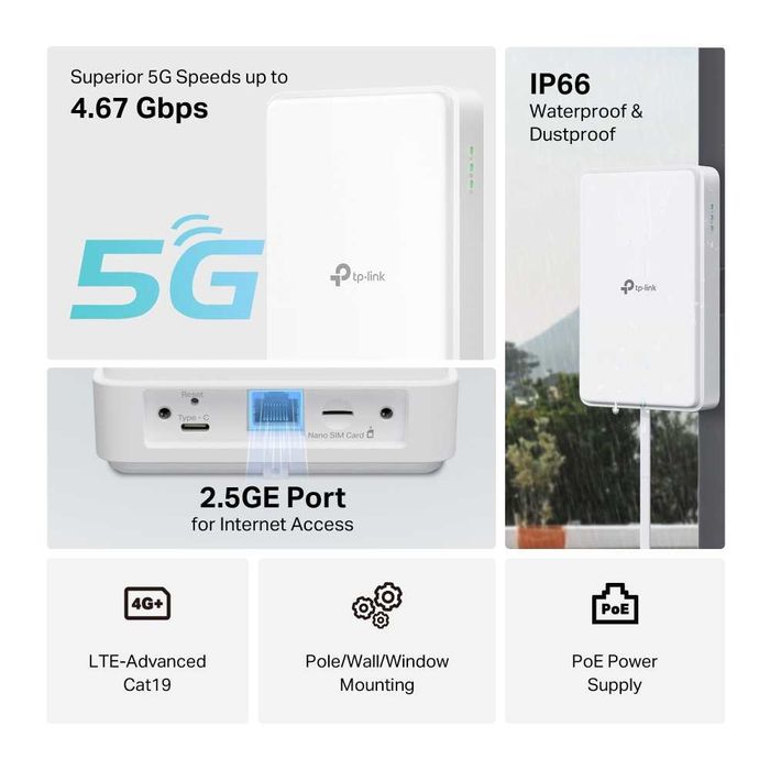 TP-Link NE200-Outdoor 5G уличный роутер с SIM, PoE, IP66