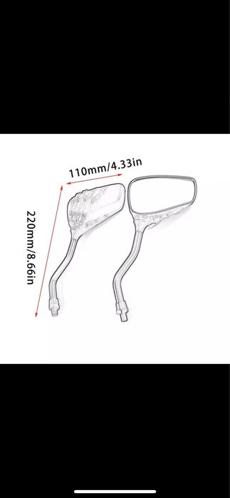 Oglinzi moto ATV scuter cromate nichelate M10 / M8