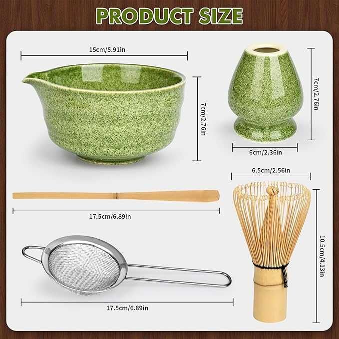 Комплект за мача - японски комплект за мача чай, включващ купа за мача