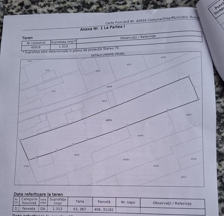 Teren Intravilan Comuna Runcu sat Valea Mare 1313mp