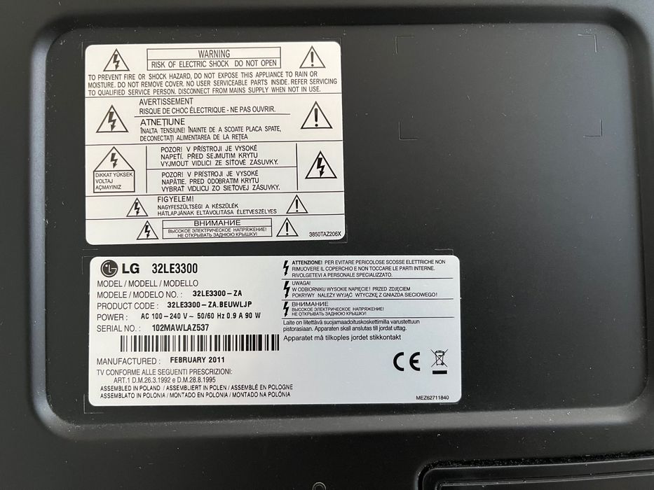 TV LG 32 inch – LG 32LE3300 – HD Ready – HDMI / USB