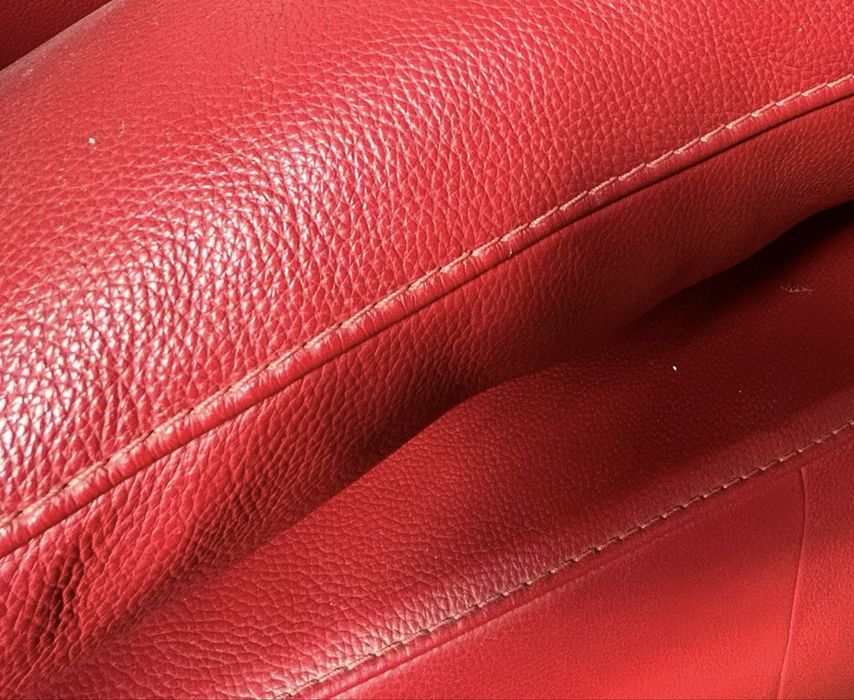 Canapea rosie de piele naturala