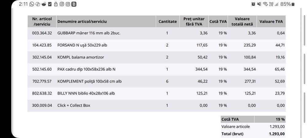 Vand dulap 236x100x58cm