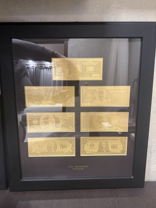 Златна репродукция фолари и евро, 24k златно покритие