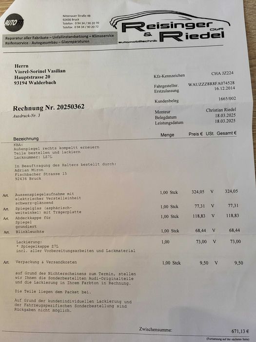 Oglinda noua originala completa Audi Q5