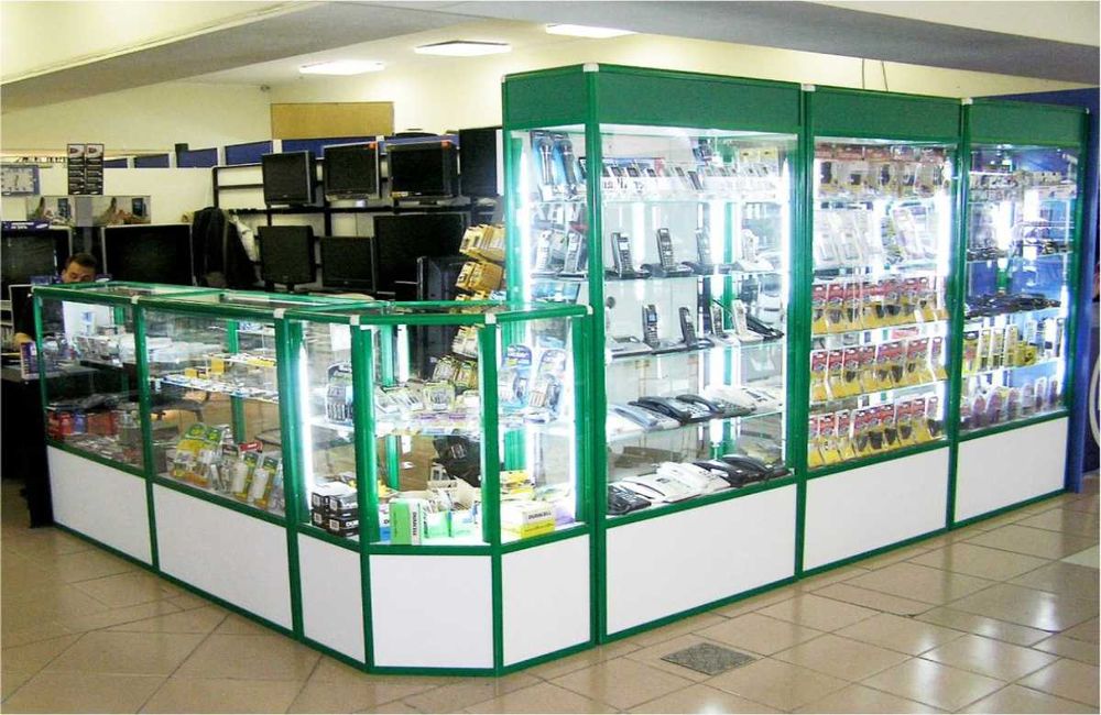 Витрина торговая из профиля и стекла, Акция,прилавки,для магазина asvi