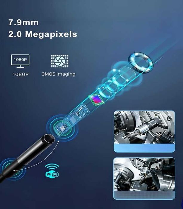 Ендоскоп камера ANESOK W300 WIFI | 7.9mm | HARD | 1080P | IP67