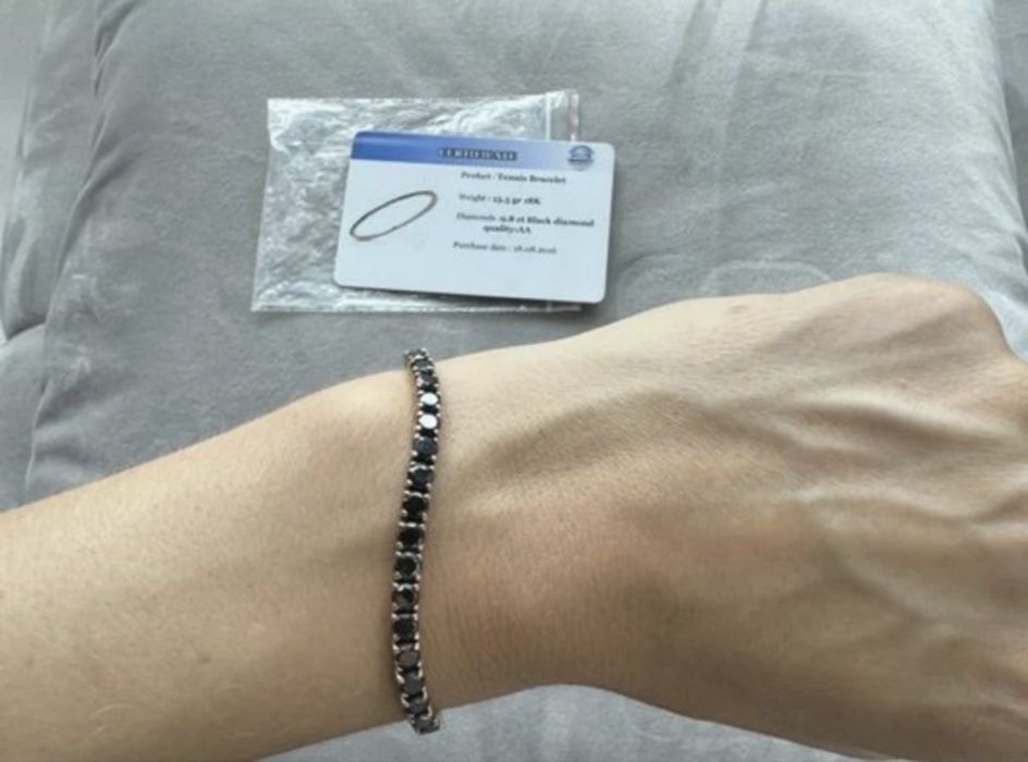 Bratara tenis diamante negre