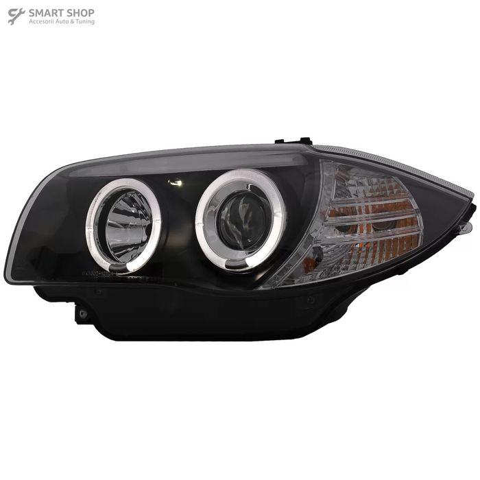 Faruri Angel Eyes BMW Seria 1 E81 E82 E87 E88 (2004-2011) Negru