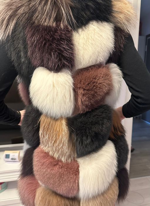 Vesta blană naturală, blana vulpe