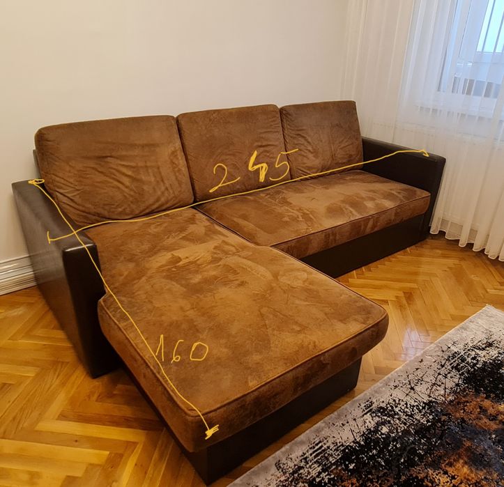 Vand coltar extensibil cu lada, stanga