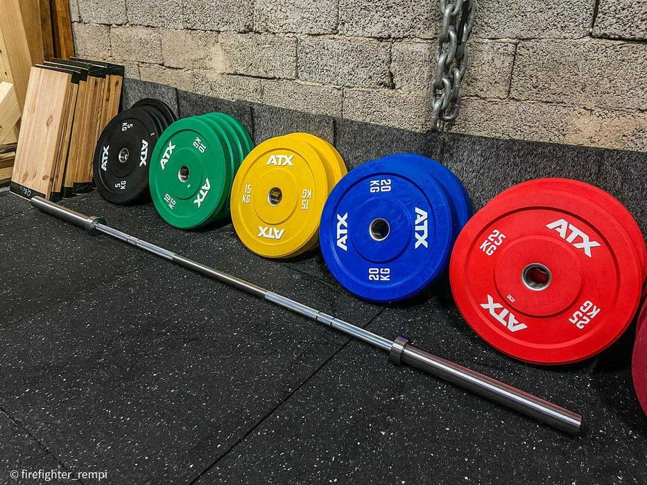 Сет 150 кг Олимпийски Дискове ATX Bumper Plates, Комплект Тежести