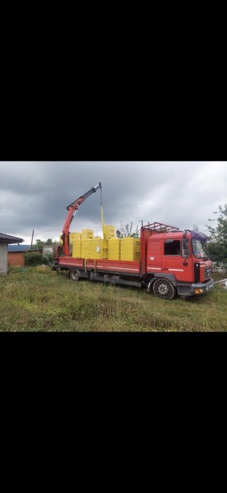 Transport marfă fier 12 m camion cu macara