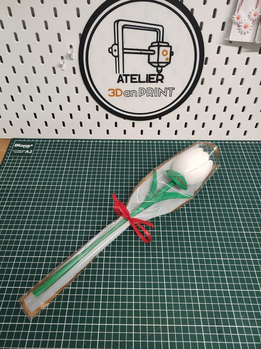 Lalea 40 cm cu text  te iubesc