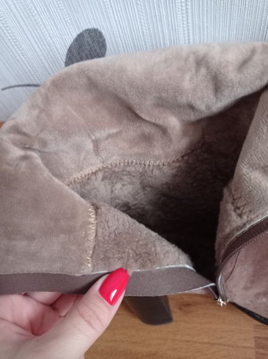 Сапоги зимние замшевые