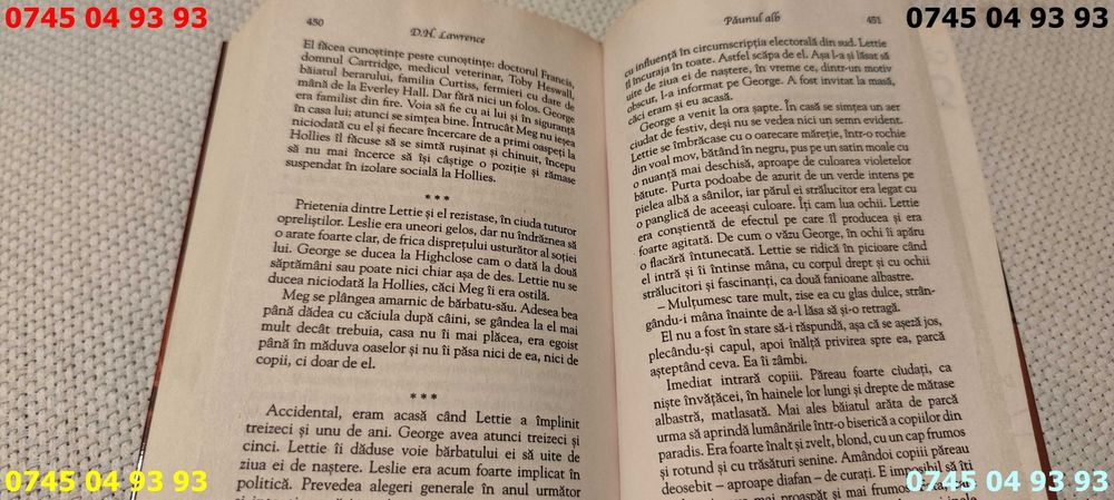 carte carti D.H.Lawrance Paunul alb cartonata