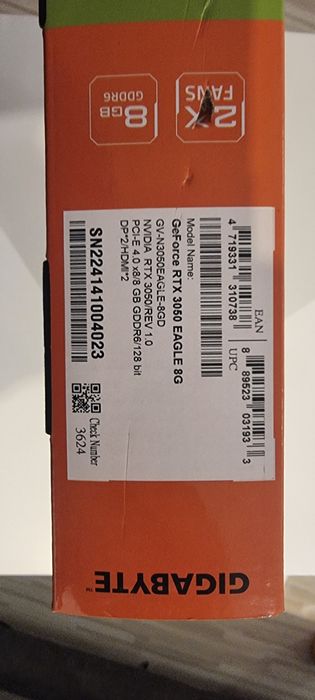 Placă video Gigabyte GeForce RTX 3050 EAGLE 8GB – stare impecabilă