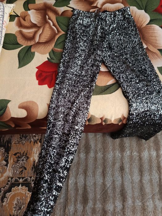 Pantalon dama paiete argintii