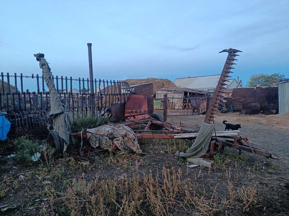 Косилка двух бруска с граблями