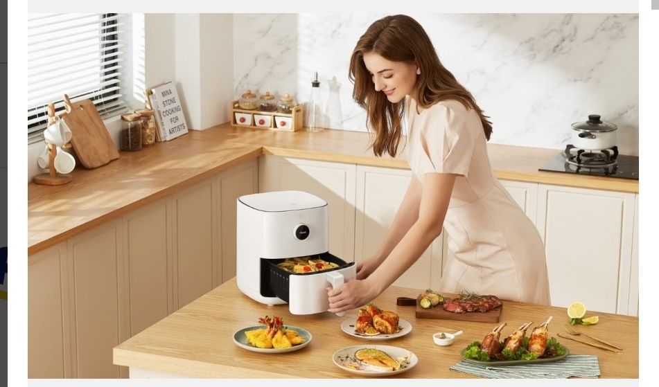 Friteuza cu aer cald Xiaomi Mi Smart Air Fryer BHR4849EU, 1500W, 3.5L, 8 programe, alb