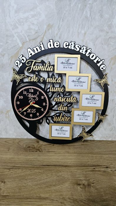 Ceas 25-50 ani casatorie personalizat