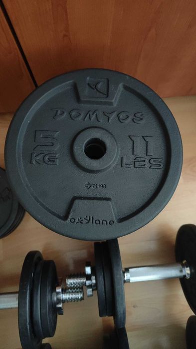 Set gantere 10kg si discuri Domyos 2kg 5kg