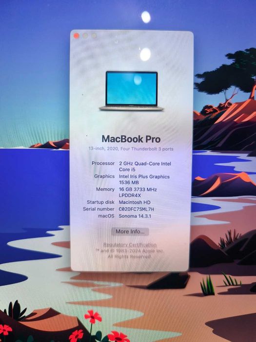 Macbook PRO 13'' 2020, Intel Core i5, 16Gb