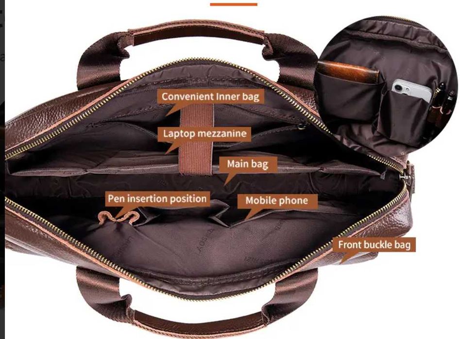 Сумка портфель кожаная