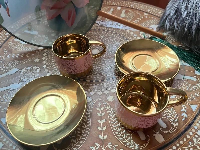 Set Duo 2 cesti noi de cafea cu farfuriute, Burberry Ceramics