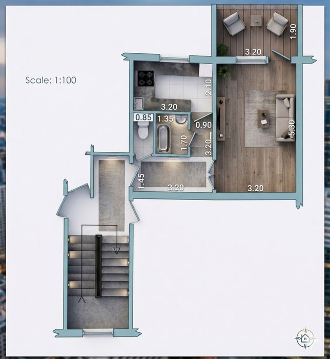 Своя квартира 1-комнатная .Бошлик на 3 этаже. 127 школа .