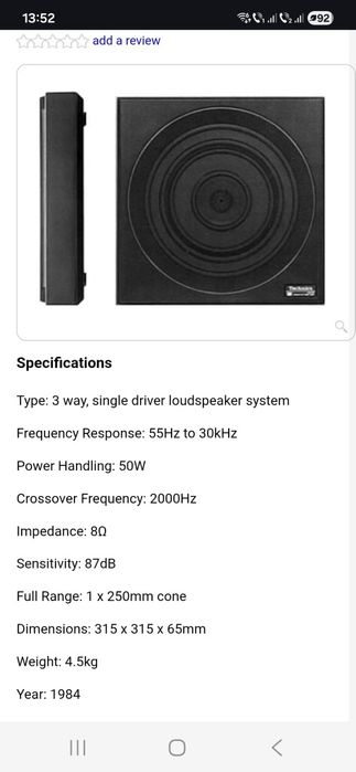 Boxe JBL, Technics, Infinity
