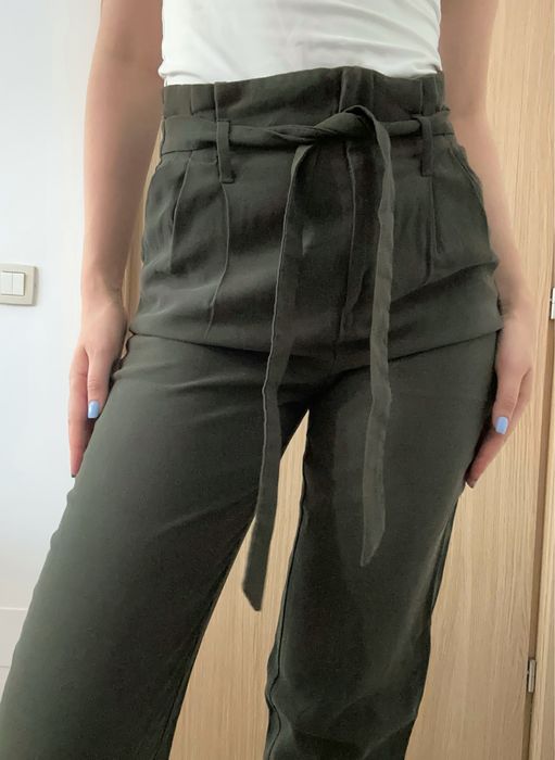 Pantaloni H&M, verde inchis, marimea 36