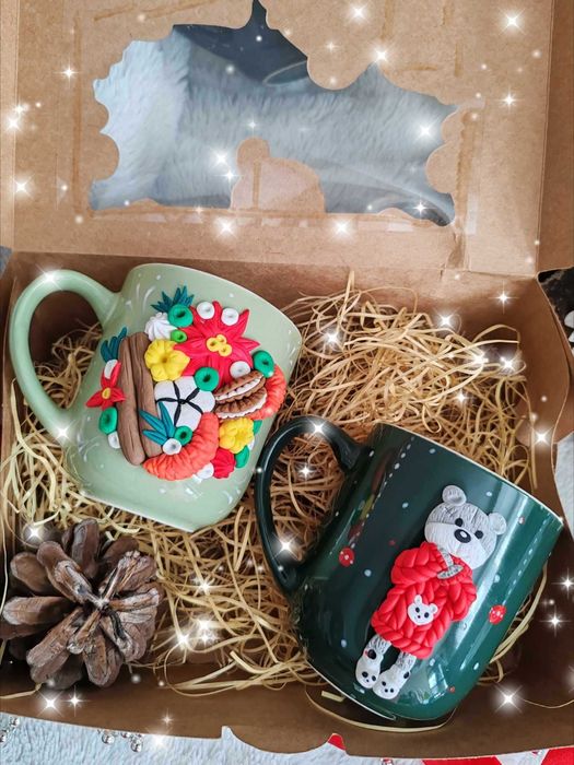 Ръчно изработени чаши от полимерна глина