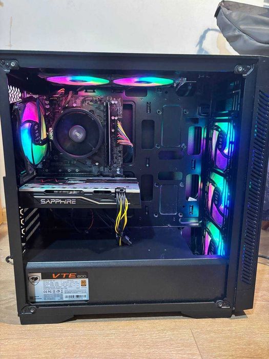 Геймърски компютър + Монитор (Подарък) / Ryzen 5 2600 / RX 5600 XT / 24GB RAM