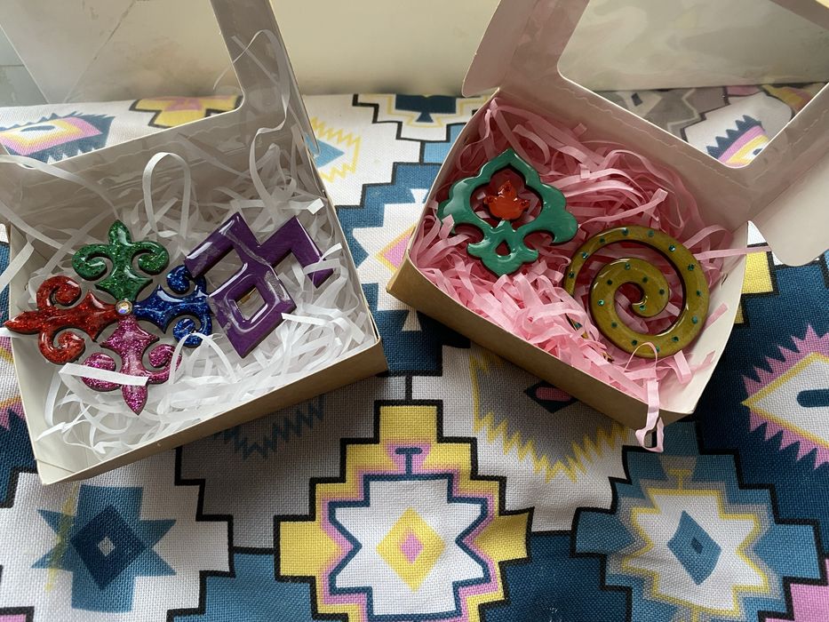 Этно брошь ручная работа