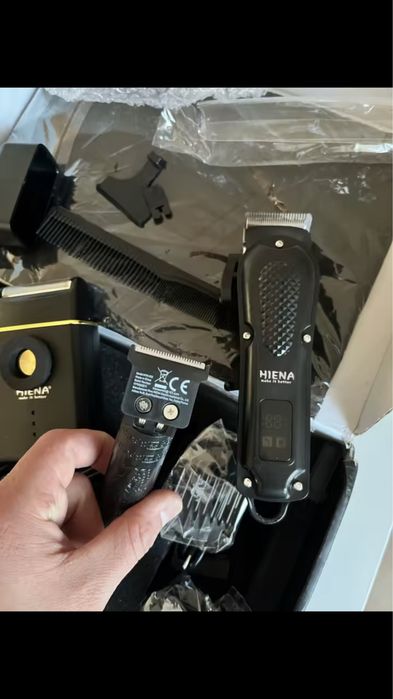 Kit Profesional Frizerie / Barbering 3 în 1 HIENA (Mașină Tuns, Trimmer Contur, Shaver)